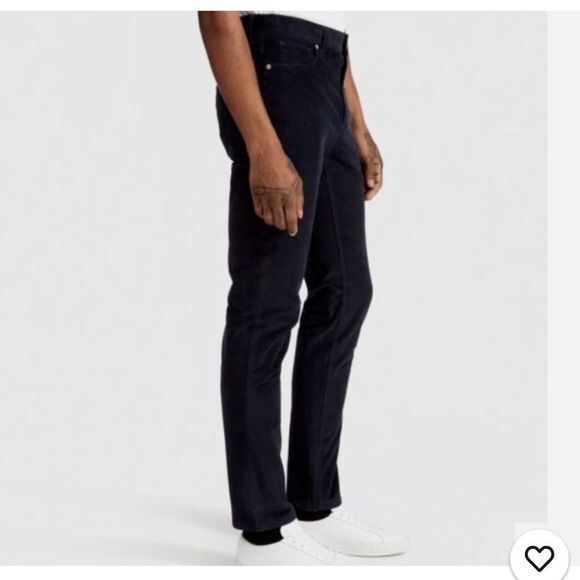 Everlane Mens Slim Fit Corduroy Pants 30 X 33 Navy Blue 5-Pocket Straight Leg - Picture 1 of 14